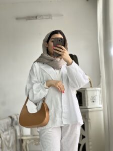ست مانتوشلوار لینن - سبز زیتونی - Mahstyli