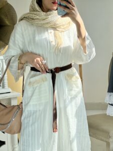 پیراهن کابل - سفید - Mahstyli